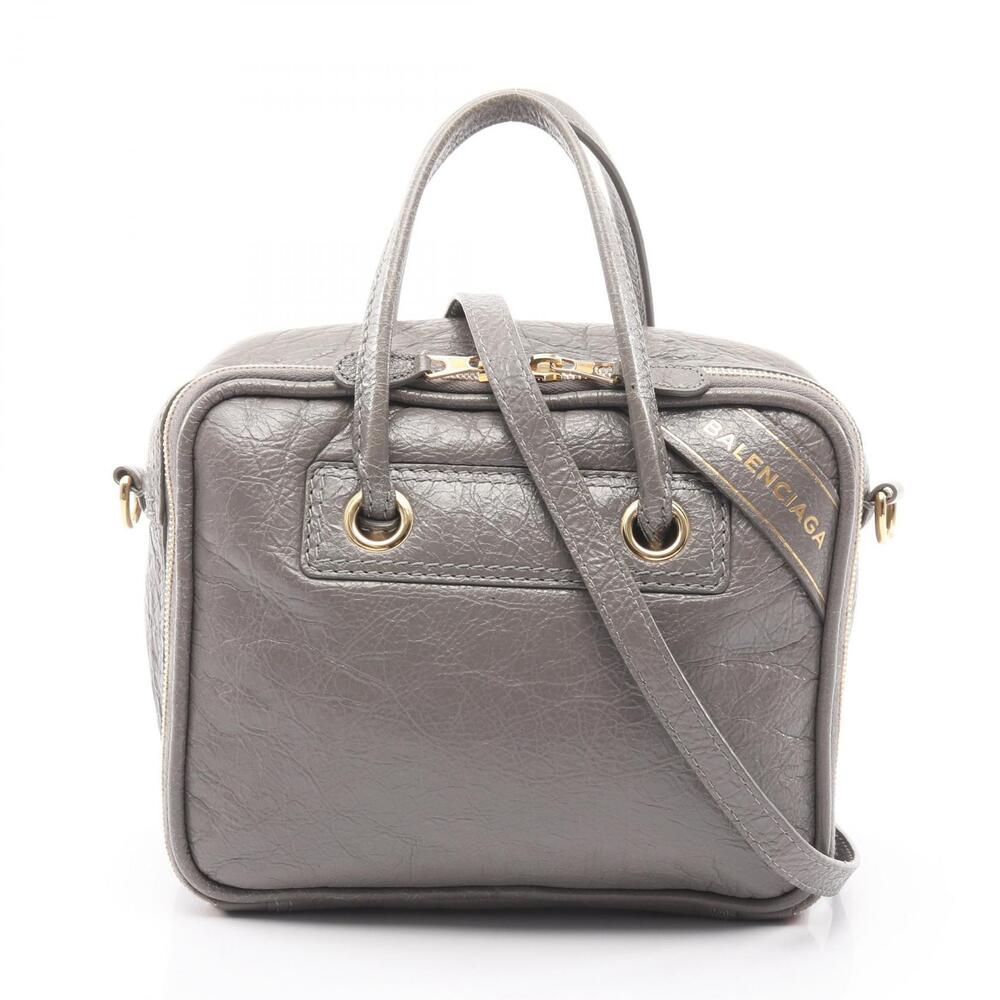 Balenciaga Blanket Square Handbag Leather Gray